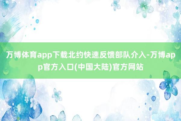 万博体育app下载北约快速反馈部队介入-万博app官方入口(中国大陆)官方网站