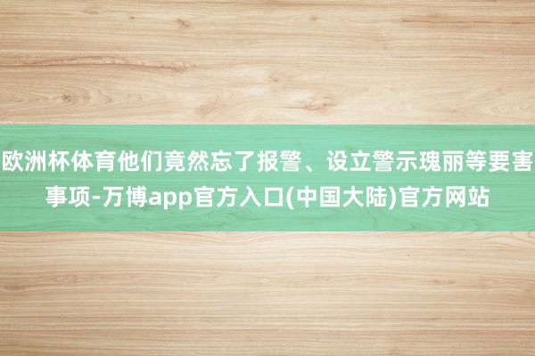 欧洲杯体育他们竟然忘了报警、设立警示瑰丽等要害事项-万博app官方入口(中国大陆)官方网站