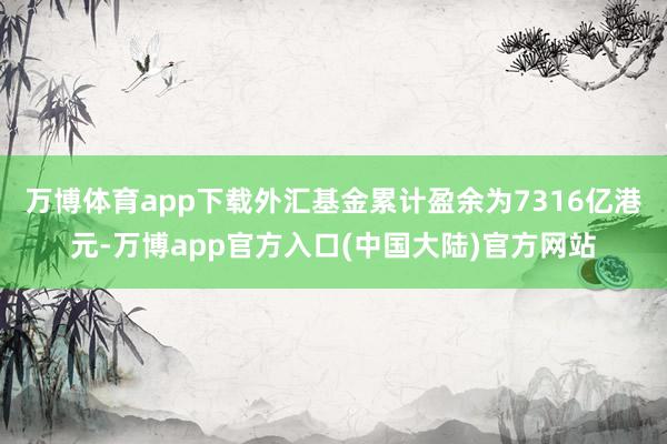 万博体育app下载外汇基金累计盈余为7316亿港元-万博app官方入口(中国大陆)官方网站